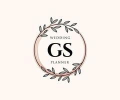 gs initiales lettre collection de logos de monogramme de mariage, modèles minimalistes et floraux modernes dessinés à la main pour cartes d'invitation, réservez la date, identité élégante pour restaurant, boutique, café en image vectorielle vecteur