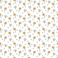 sans couture avec sucette. joli motif de doodle sans couture avec sucette en forme d'orange. vecteur