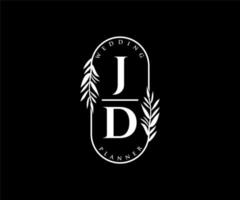 jd initiales lettre mariage monogramme logos collection, modèles minimalistes et floraux modernes dessinés à la main pour cartes d'invitation, réservez la date, identité élégante pour restaurant, boutique, café en image vectorielle vecteur