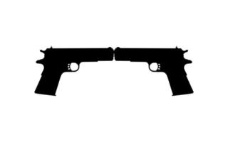 silhouette de pistolet pour logo, pictogramme, illustration d'art, site Web ou élément de conception graphique. illustration vectorielle vecteur