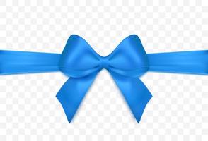 ruban bleu et archet isolés. décoration vectorielle pour cartes-cadeaux, coffrets cadeaux ou illustrations de noël.