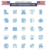 25 icônes créatives des états-unis signes d'indépendance modernes et symboles du 4 juillet de limonade amérique bâtiment saucisse alimentaire éléments de conception vectoriels modifiables de la journée des états-unis vecteur