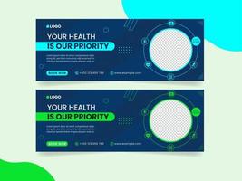 couverture de soins médicaux et conception de modèle de bannière web vecteur