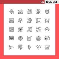 ensemble de 25 lignes vectorielles sur la grille pour équilibrer la pollution sms danger téléphone éléments de conception vectoriels modifiables vecteur