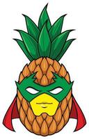 mascotte de super-héros d'ananas vecteur