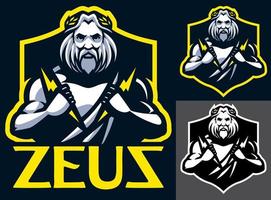 mascotte du dieu zeus vecteur