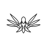 modèle de conception de logo d'oiseau de ligne. icône, signe et symbole de mouche d'oiseau. vecteur