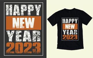 bonne année typographie et t-shirt graphique vecteur