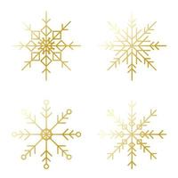 ensemble d'icônes de flocons de neige hiver or. grande conception à toutes fins. illustration vectorielle isolée sur fond blanc vecteur
