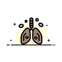 pollution cancer coeur poumon organe entreprise ligne plate remplie icône vecteur bannière modèle