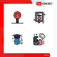 4 icônes créatives signes et symboles modernes de pièces de sucette prix éducation entreprise éléments de conception vectoriels modifiables vecteur