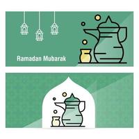 bannière de concept ramadan kareem avec des motifs islamiques vecteur