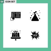 4 icônes créatives signes et symboles modernes de matériel de dessert telephoe tester des bonbons éléments de conception vectoriels modifiables vecteur