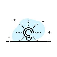 sensibilisation oreille entendre audition écoute entreprise ligne plate remplie icône vecteur modèle de bannière
