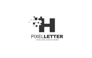 h logo pixel pour l'entreprise de marque. illustration vectorielle de modèle numérique pour votre marque. vecteur