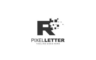 r logo pixel pour la société de marque. illustration vectorielle de modèle numérique pour votre marque. vecteur