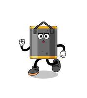 illustration de mascotte de sac de boxe en cours d'exécution vecteur