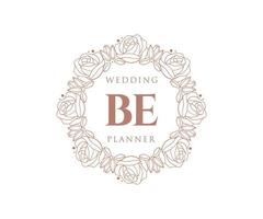 être initiales lettre mariage monogramme logos collection, modèles minimalistes et floraux modernes dessinés à la main pour cartes d'invitation, réservez la date, identité élégante pour restaurant, boutique, café en image vectorielle vecteur