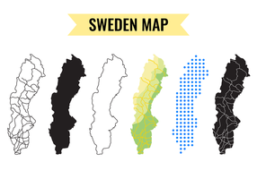 Vecteur carte de la Suède