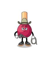 mascotte de personnage de matchs en tant que cow-boy vecteur