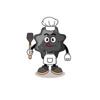 illustration de mascotte de chef d'encre vecteur