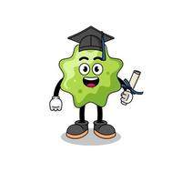 mascotte splat avec pose de graduation vecteur