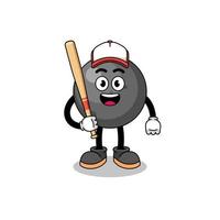 dessin animé de mascotte de boulet de canon en tant que joueur de baseball vecteur