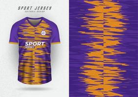 maquette d'arrière-plan pour une chemise de sport, une chemise de course, une chemise de course, un motif en zigzag avec des vagues d'eau au milieu. jaune et violet vecteur