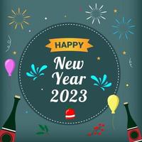 célébration du nouvel an 2023 dessinée à la main vecteur