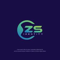 zs lettre initiale ligne circulaire modèle de logo vecteur avec dégradé de couleurs