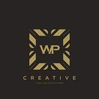 wp lettre initiale luxe ornement monogramme logo modèle vecteur