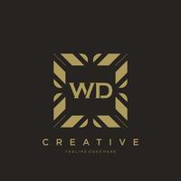 wd lettre initiale luxe ornement monogramme logo modèle vecteur