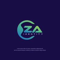za lettre initiale ligne circulaire modèle de logo vecteur avec dégradé de couleurs