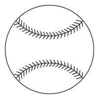 icône de balle de baseball, style de contour vecteur
