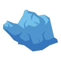 vecteur isométrique d'icône d'iceberg bleu. pic arctique