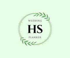 hs initiales lettre collection de logos de monogramme de mariage, modèles minimalistes et floraux modernes dessinés à la main pour cartes d'invitation, réservez la date, identité élégante pour restaurant, boutique, café en image vectorielle vecteur