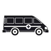 icône de van d'urgence ambulance, style simple vecteur
