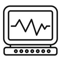 vecteur de contour d'icône de contrôle de fréquence cardiaque. centre de la pièce