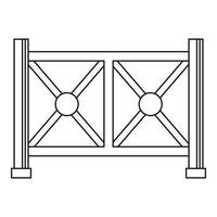 icône de clôture métallique, style de contour vecteur