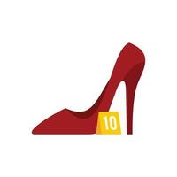 femme, chaussures, vente, icône, plat, isolé, vecteur