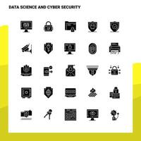 25 jeu d'icônes de science des données et de cybersécurité modèle d'illustration vectorielle d'icône de glyphe solide pour des idées web et mobiles pour une entreprise commerciale vecteur