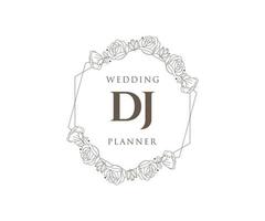 dj initiales lettre mariage monogramme logos collection, modèles minimalistes et floraux modernes dessinés à la main pour cartes d'invitation, réservez la date, identité élégante pour restaurant, boutique, café en image vectorielle vecteur