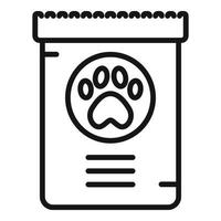 vecteur de contour d'icône de pack de nourriture liquide pour chien. animal de compagnie