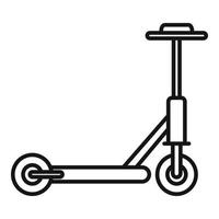 vecteur de contour d'icône de charge de scooter électrique. transports de coup de pied