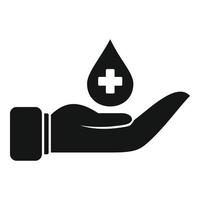 faire un don de goutte de sang vecteur simple icône. aide caritative