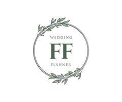 ff initiales lettre collection de logos de monogramme de mariage, modèles minimalistes et floraux modernes dessinés à la main pour cartes d'invitation, réservez la date, identité élégante pour restaurant, boutique, café en image vectorielle vecteur