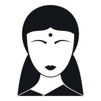 icône de femme indienne, style simple vecteur