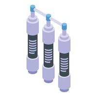 vecteur isométrique d'icône de tubes d'osmose. système d'eau