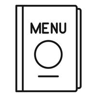 vecteur de contour d'icône de livre de menu. dîner au café