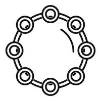 vecteur de contour d'icône de tambourin de carnaval. tambour de musique